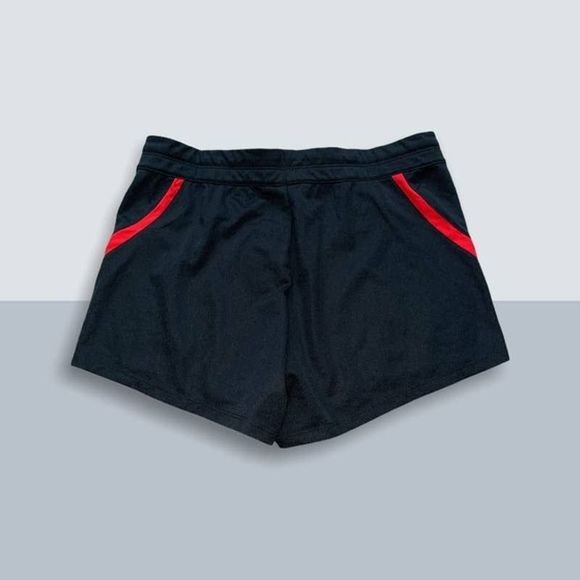 NEW Women's XS NIKE Dri-Fit Training Shorts Elastic Waist Black & Red 724426-012 - Picture 1 of 2